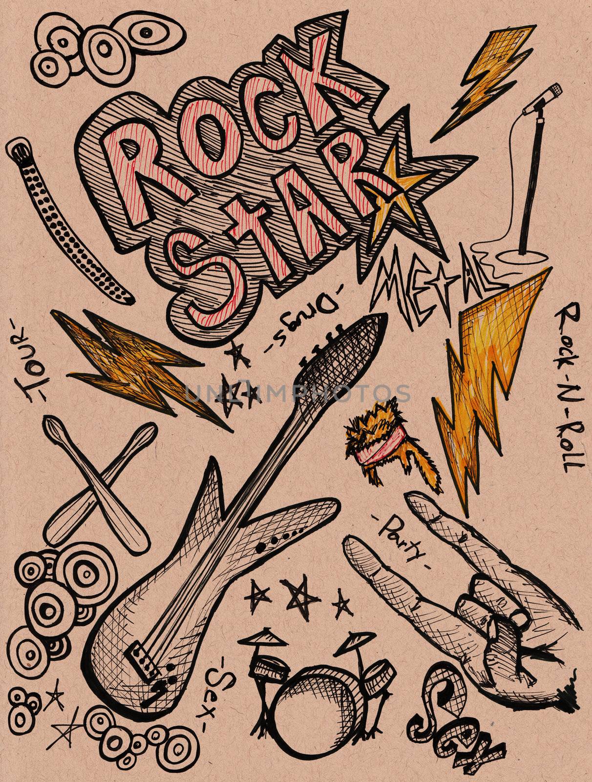 Rock Star Doodles by jeremywhat