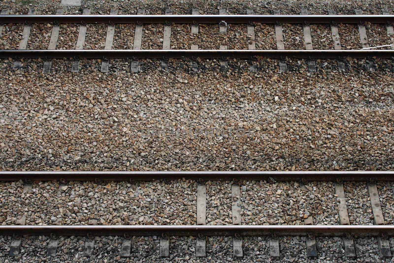 Train tracks detail from above