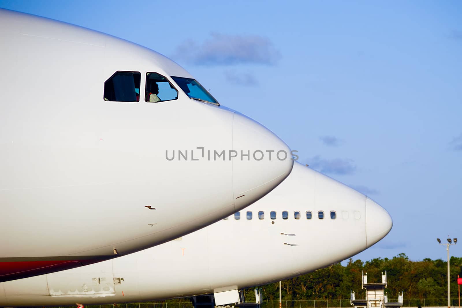 Air travel - Parked planes in an airport