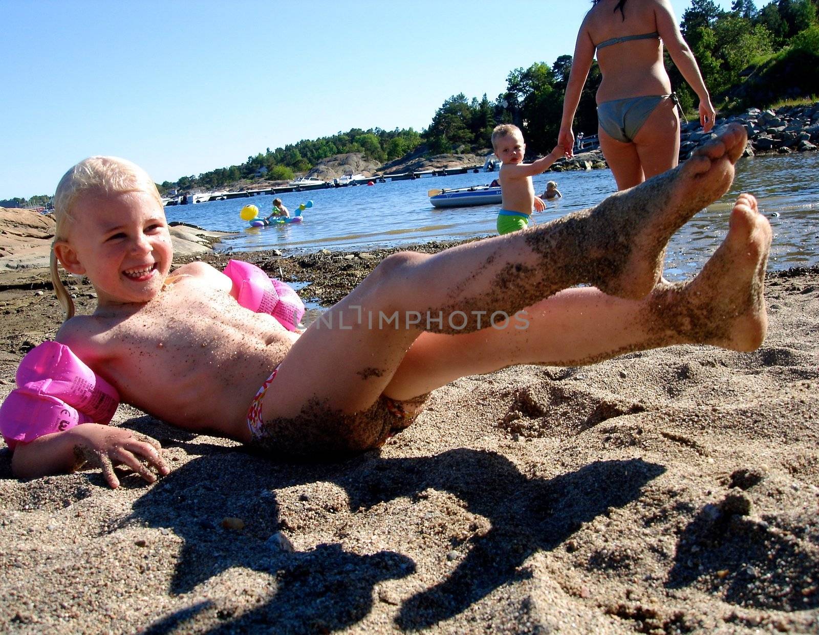 happy girl on the beach. Please note: No negative use allowed.