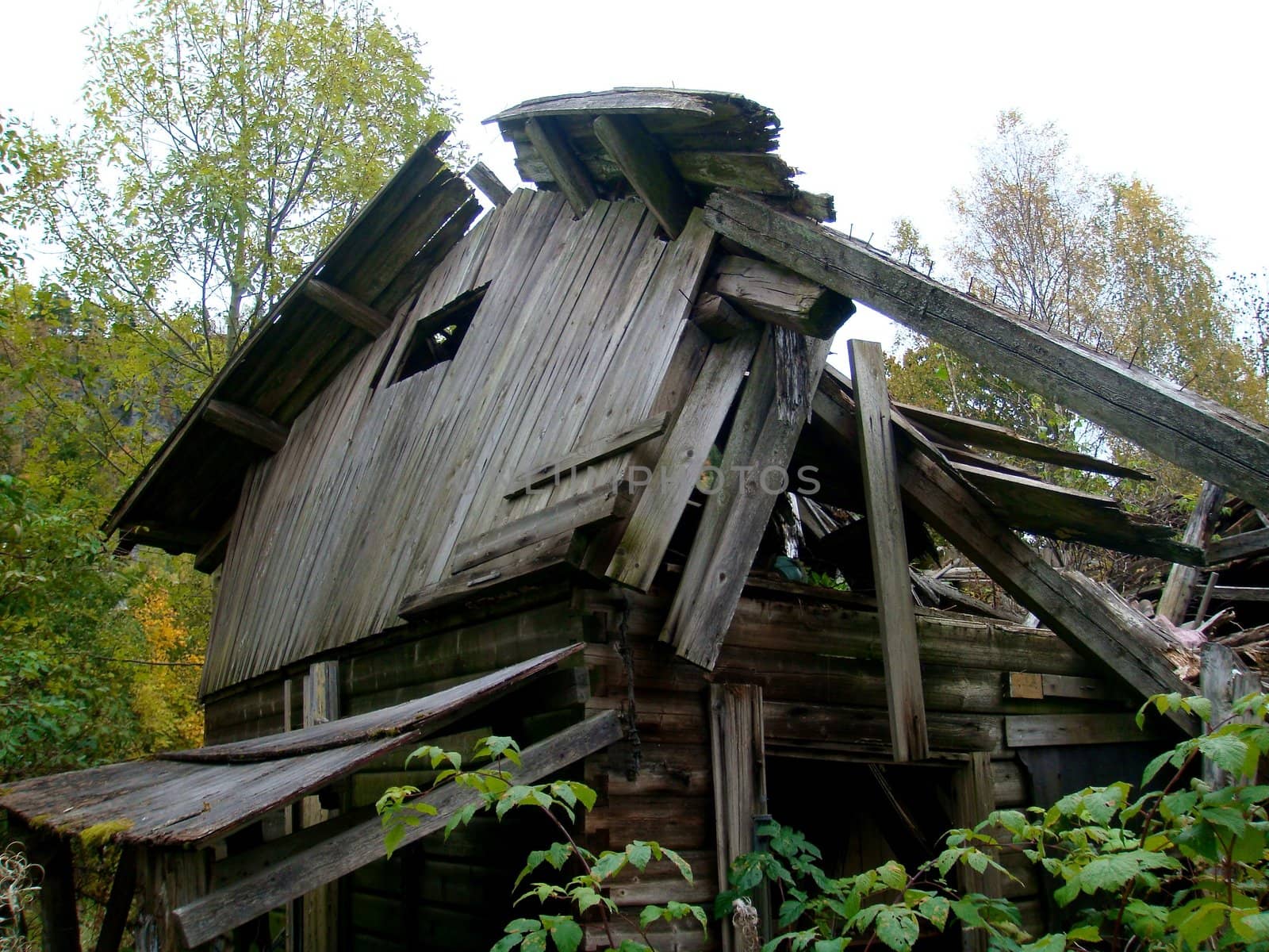 broken wooden house. Please note: No negative use allowed.