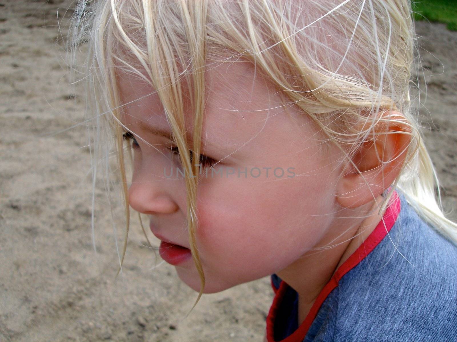 little girl's sad face. Please note: No negative use allowed.