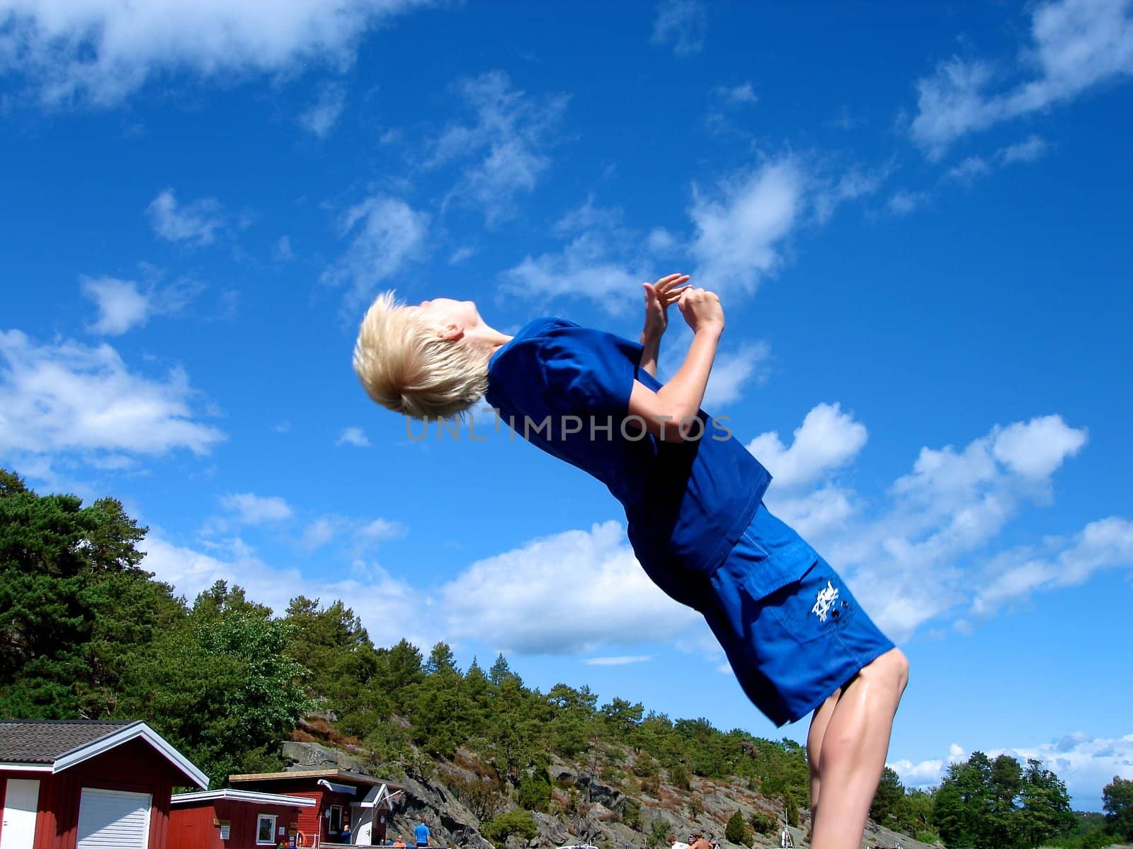 children playing on the trampoline. Please note: No negative use allowed.