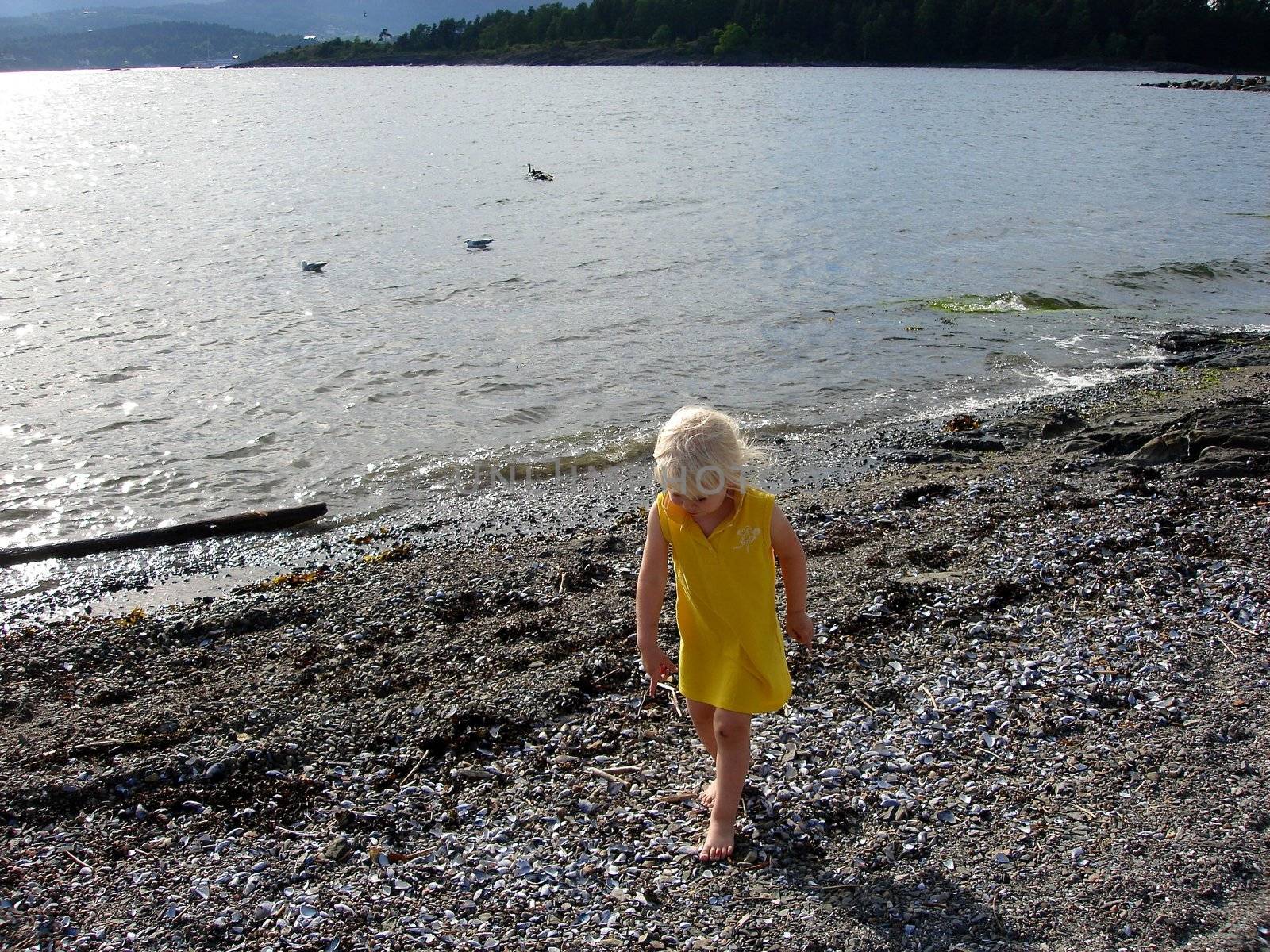 girl walking on the beach. Please note: No negative use allowed.