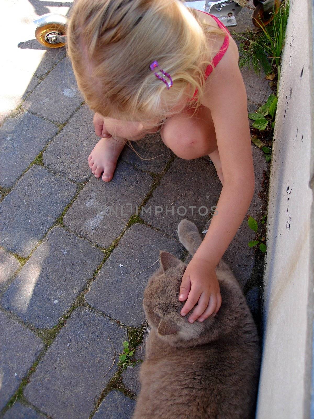 girl and cat. Please note: No negative use allowed.
