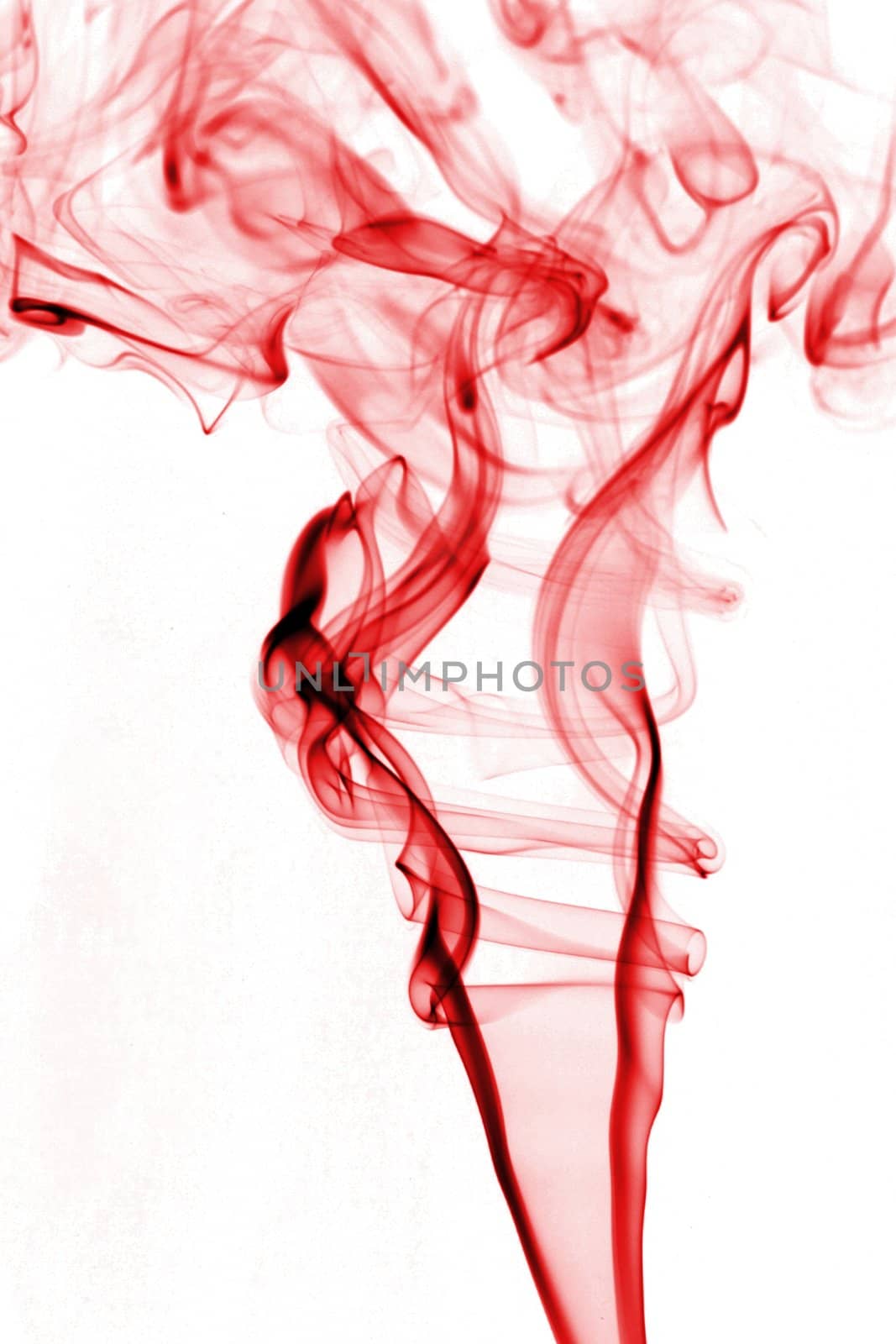 Abstract colored smoke isolated on white background