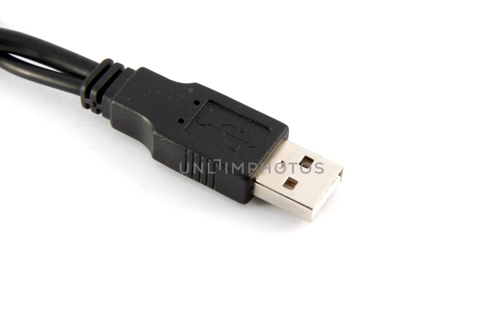 Usb cables on white background 