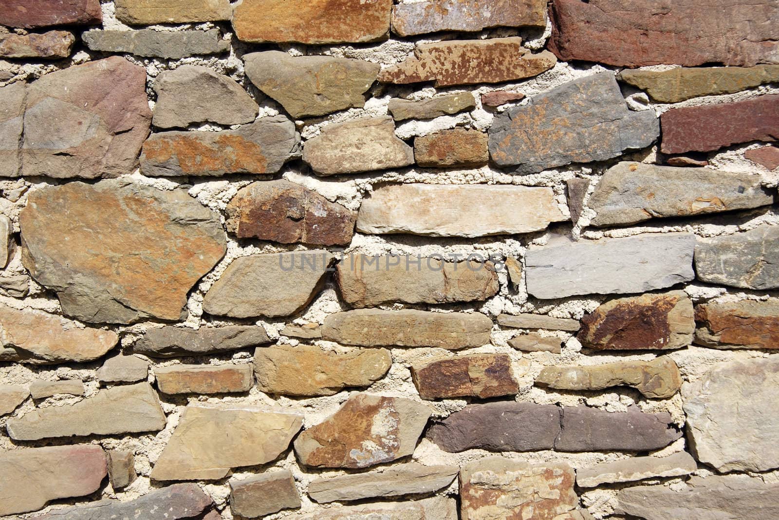 Closeup view of stone wall 