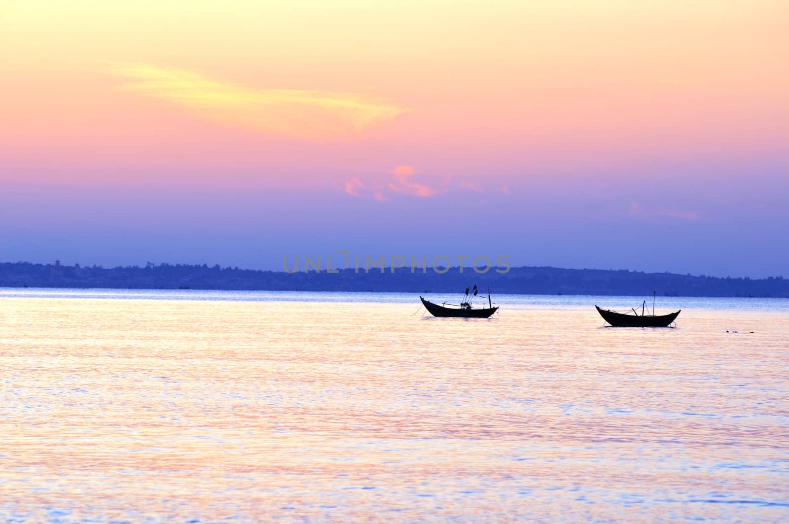 Landscape of seashore at sunrise