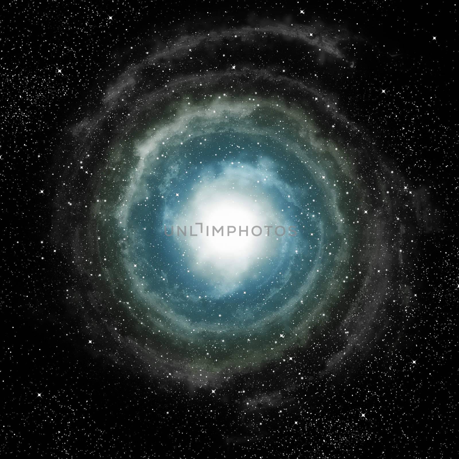 spiral galaxy in deep outer space by clearviewstock