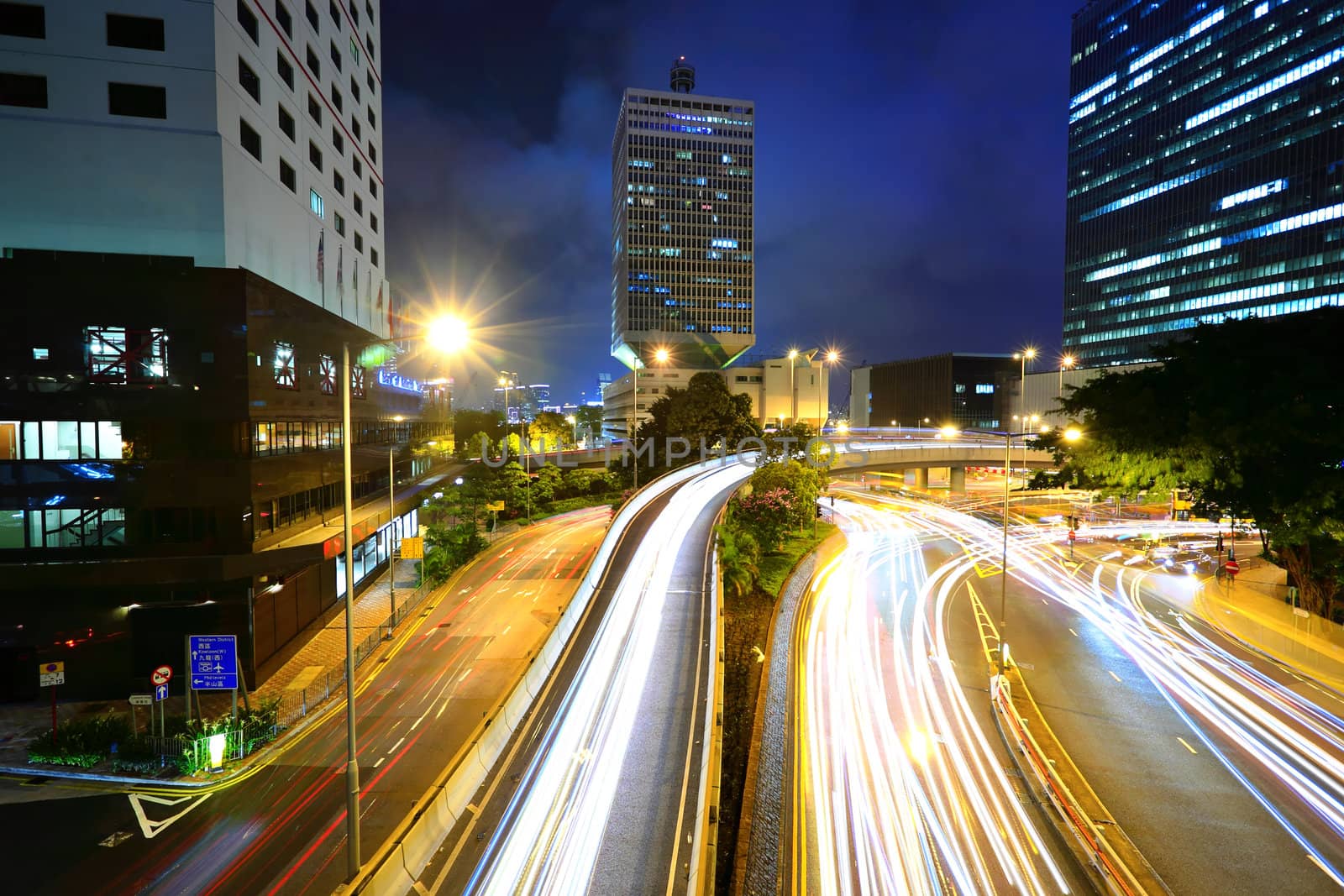 modern city at night