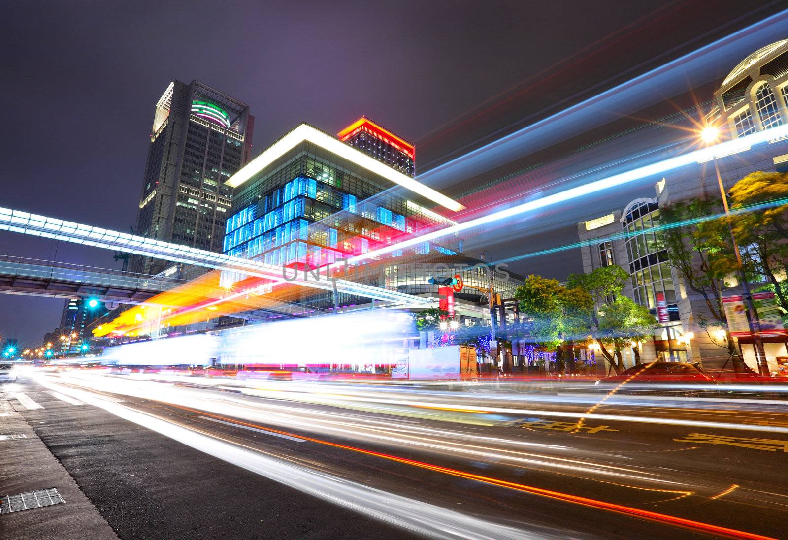 taipei city traffic at night