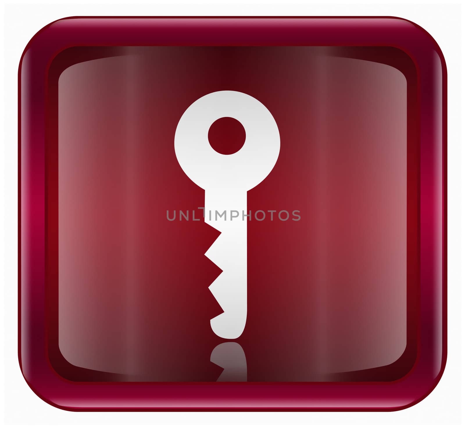 Key icon dark red, isolated on white background