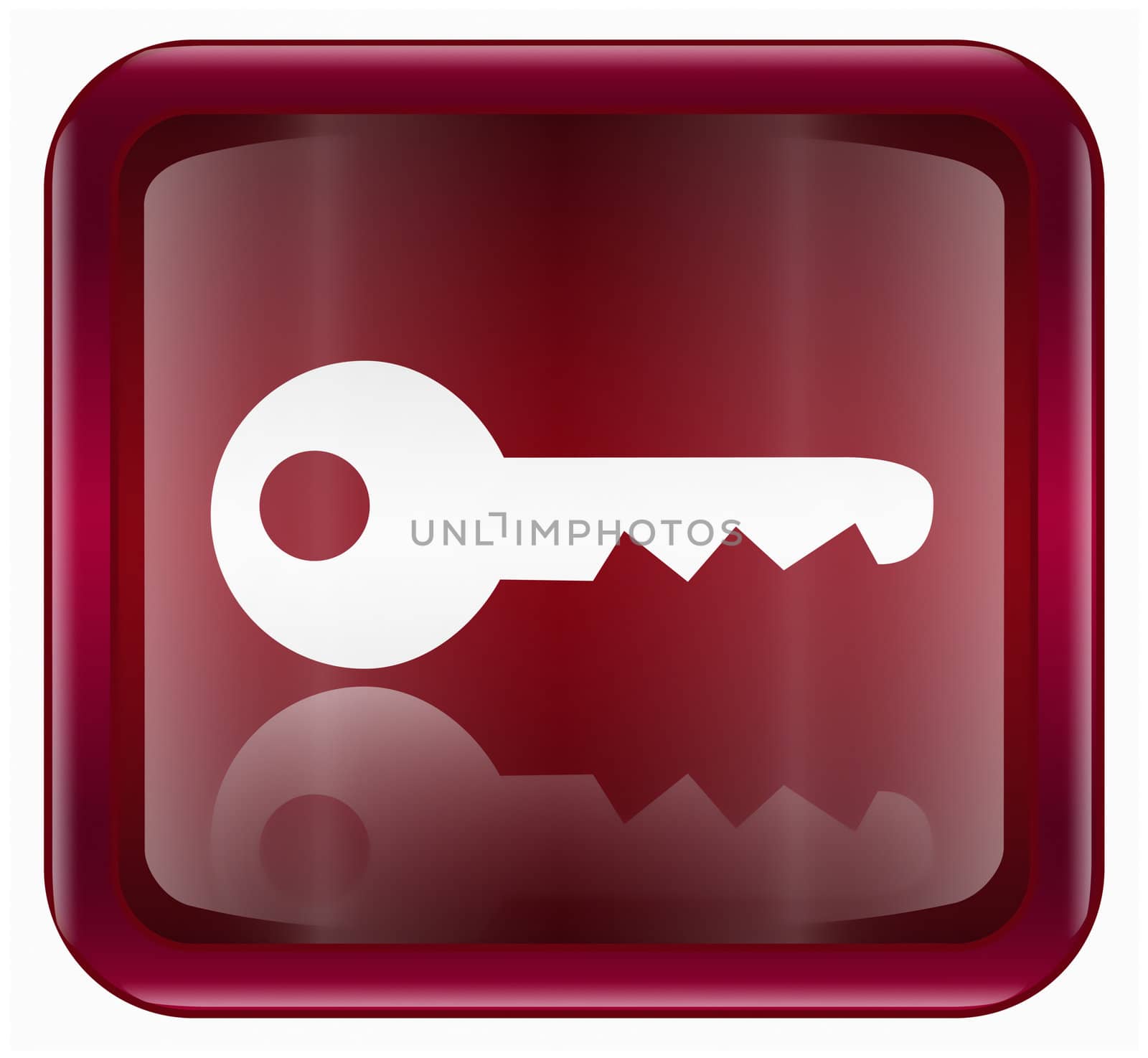 Key icon dark red, isolated on white background by zeffss