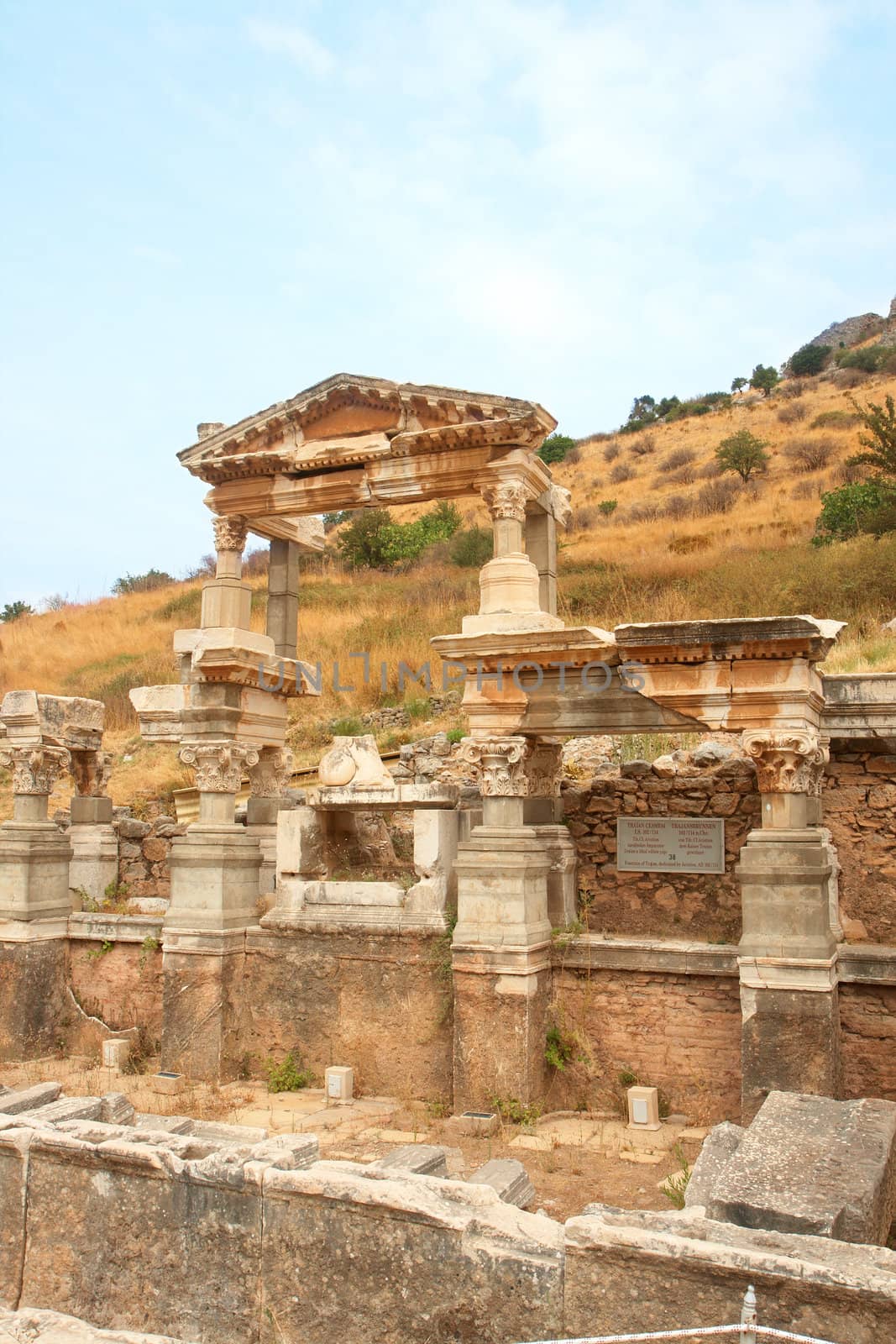 Fountain of Trajan in ancient city of Ephesus, Turkey