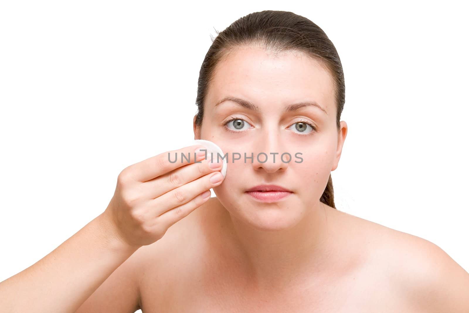 beautiful girl make-up on a white background