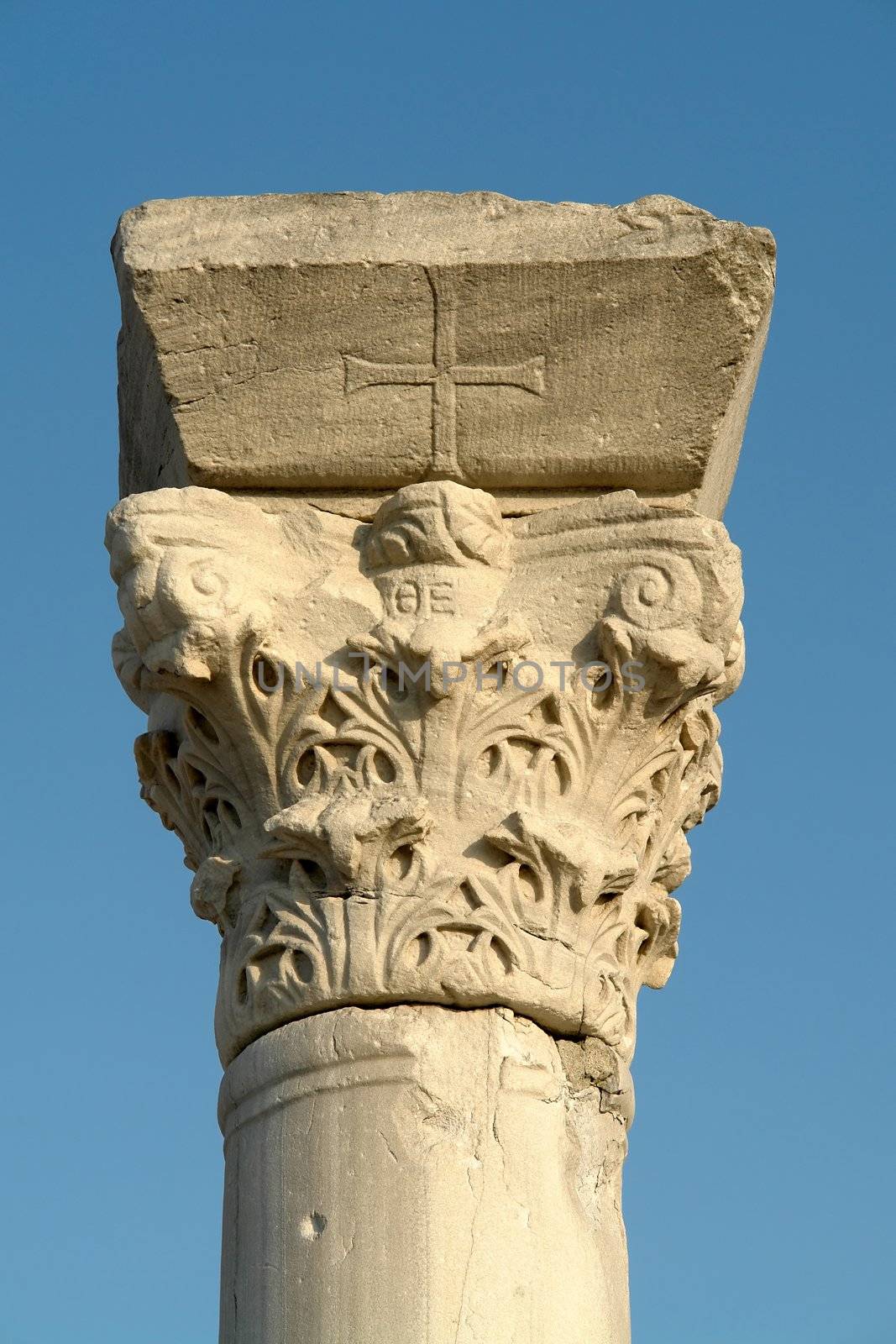 the top part of an ancient greek column in chersonese by stepanov