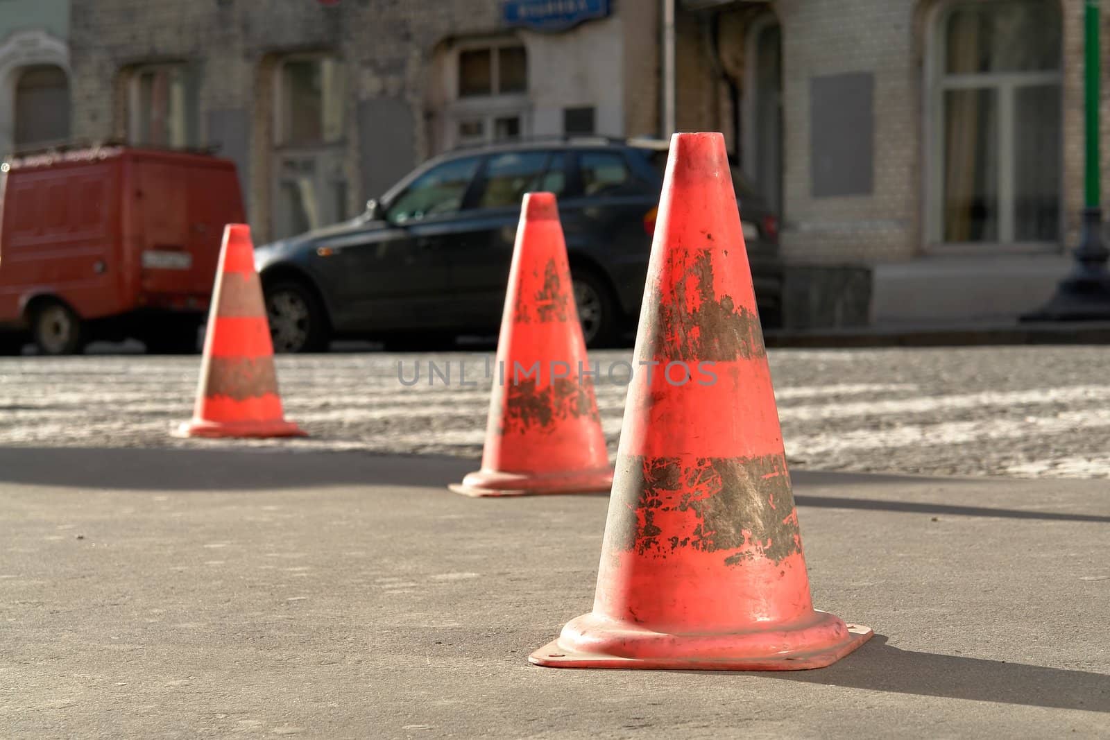 the cone is used at road works as a warning mark