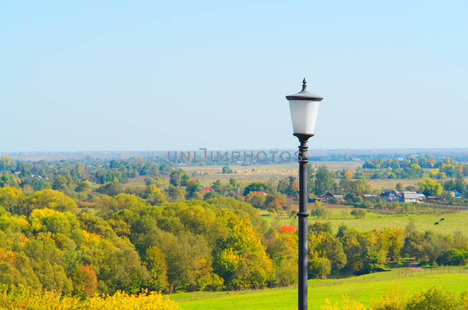 street lantern on a background of the blue sky