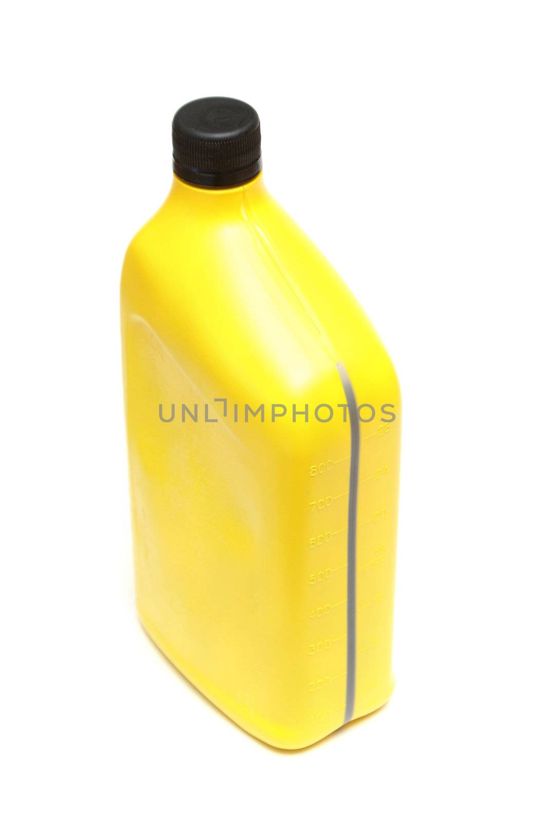 An isolated shot of a quart of automobile oil.