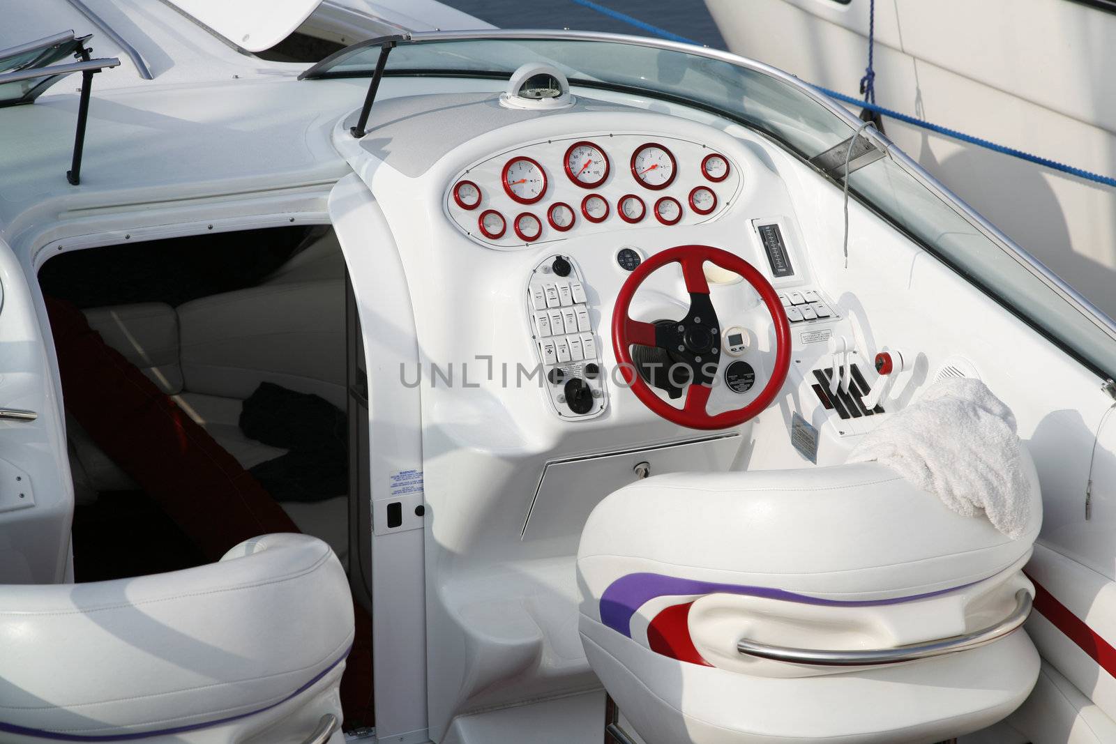 Cockpit of a speedboat by ABCDK