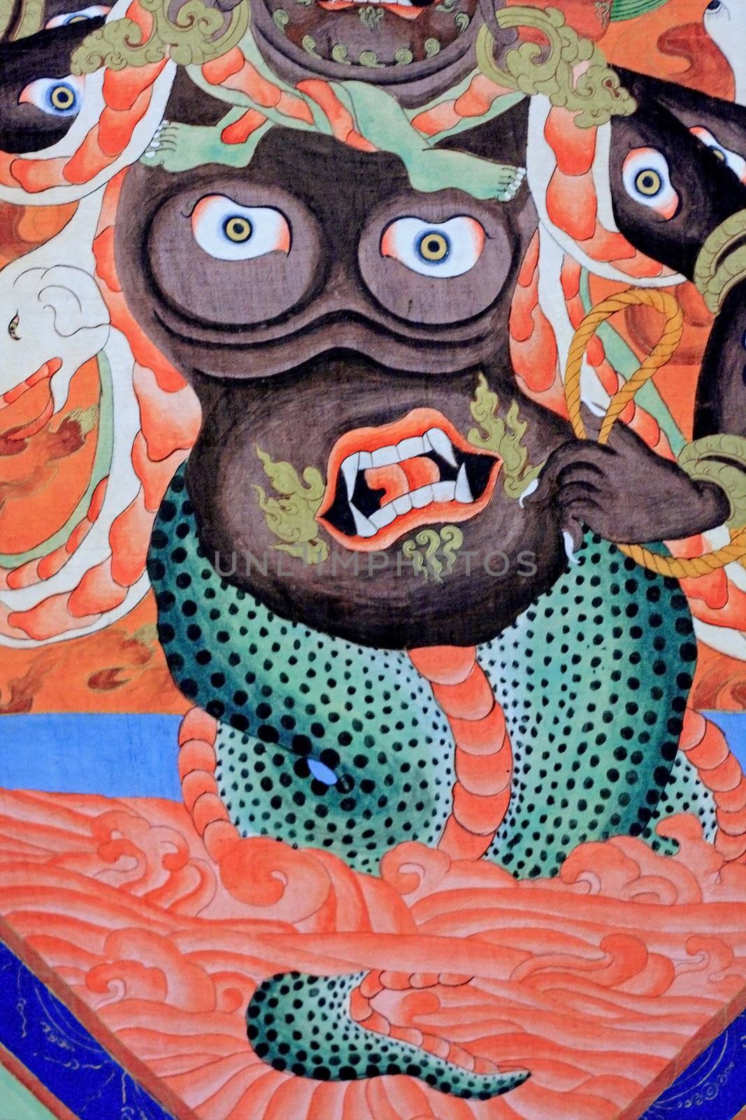 chinese monster paint close up