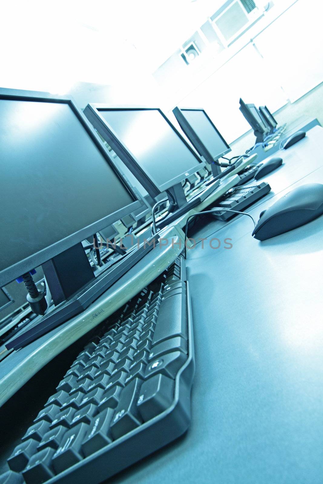 workplace room with computers