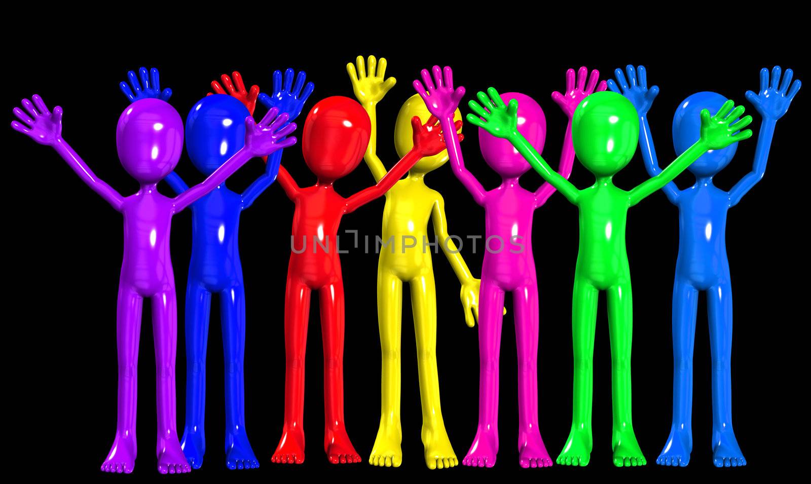 Concept image showing a diverse crowed partying.
 
