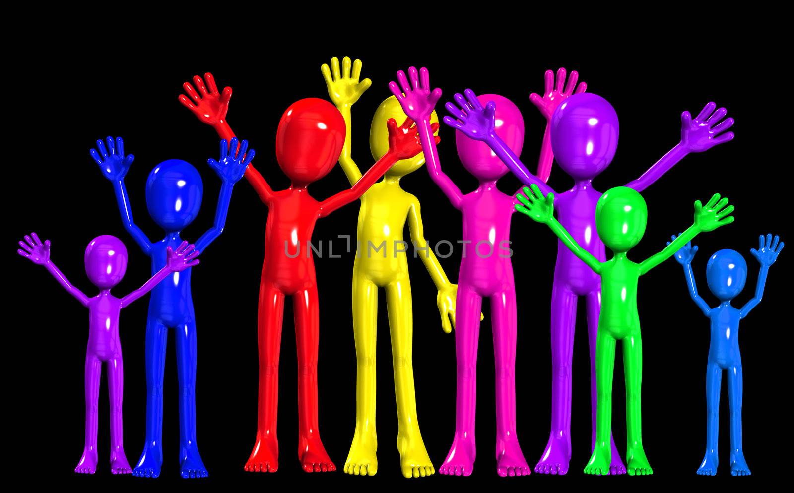 Concept image showing a diverse crowed partying.
 
