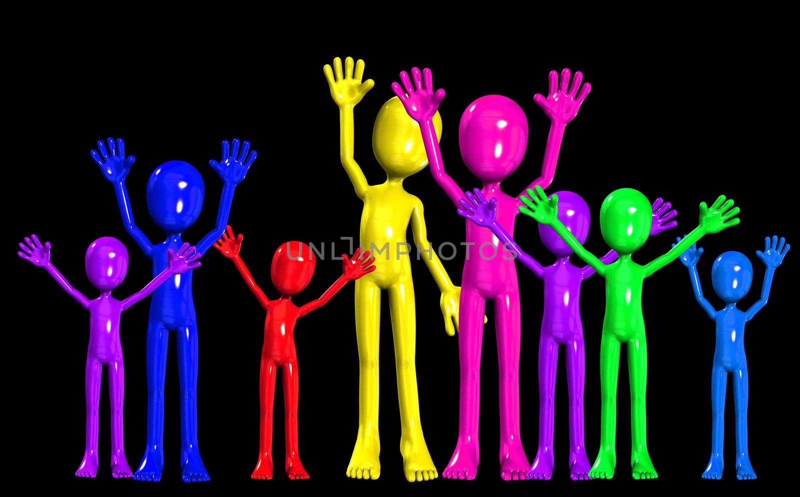 Concept image showing a diverse crowed partying.
 
