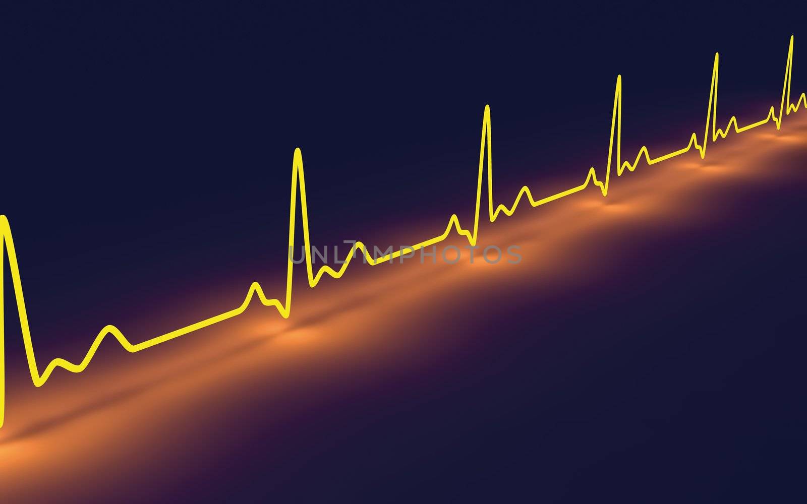 3D rendered Illustration. Heartbeat graph.
