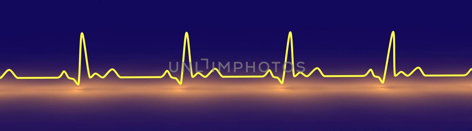 3D rendered Illustration. Heartbeat graph.
