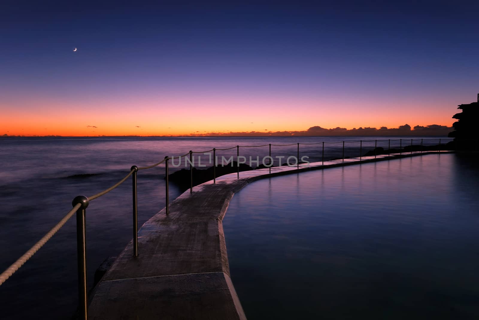 Dawn at a tidal pool in Bronte, a famour beach in eastern Sydney, Australia