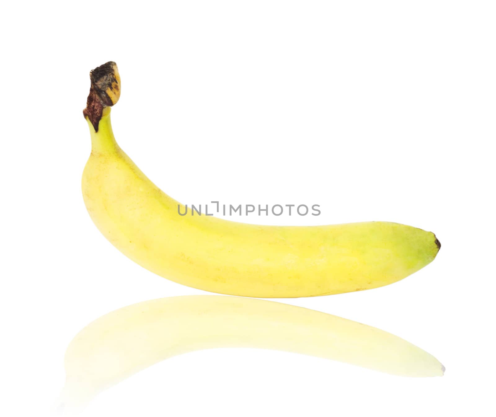 Ripe banana isolated on white background  by schankz