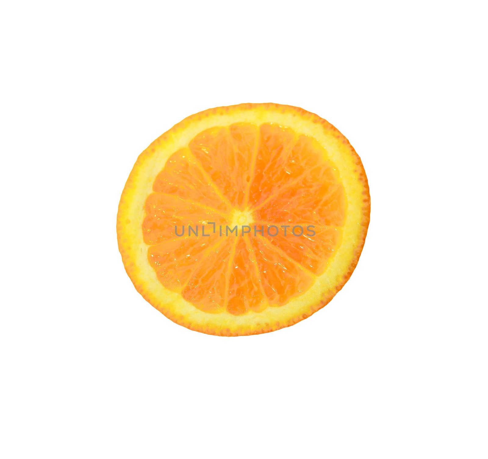 Slice of orange. isolated on white. 