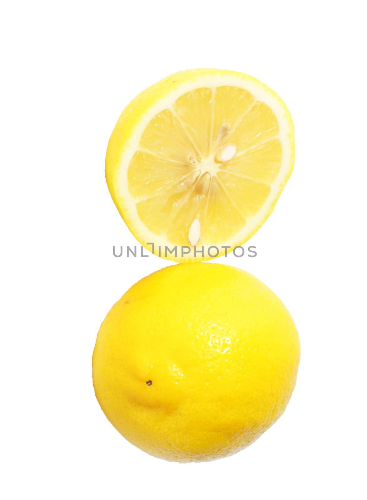 Lemon on the white background 