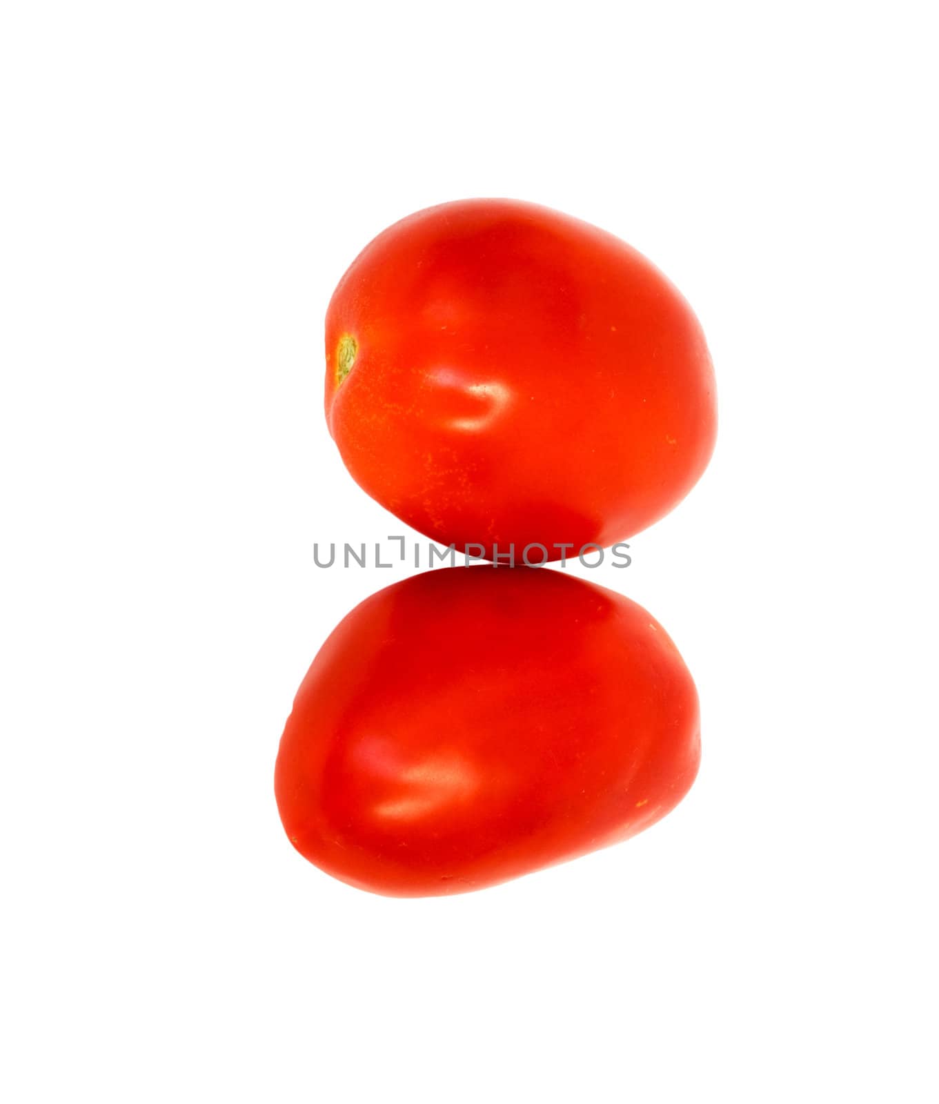 two tomatoes isolated on white  by schankz