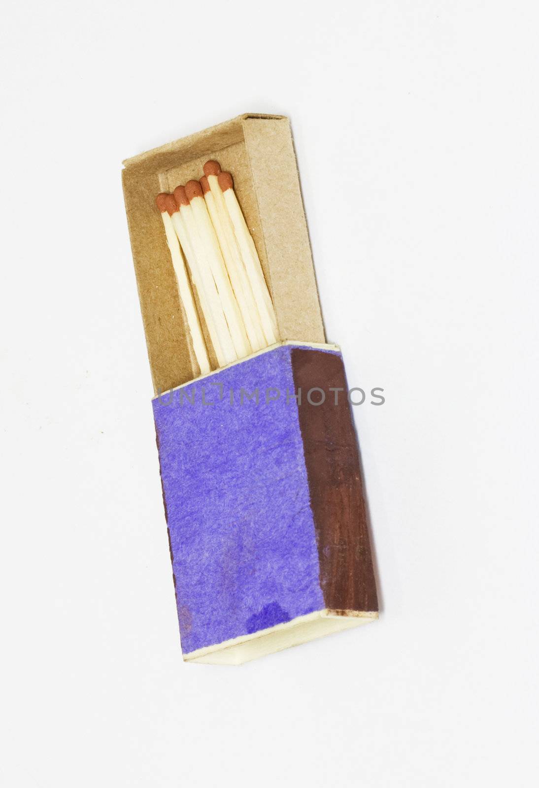 The match box and matches isolated on white background 