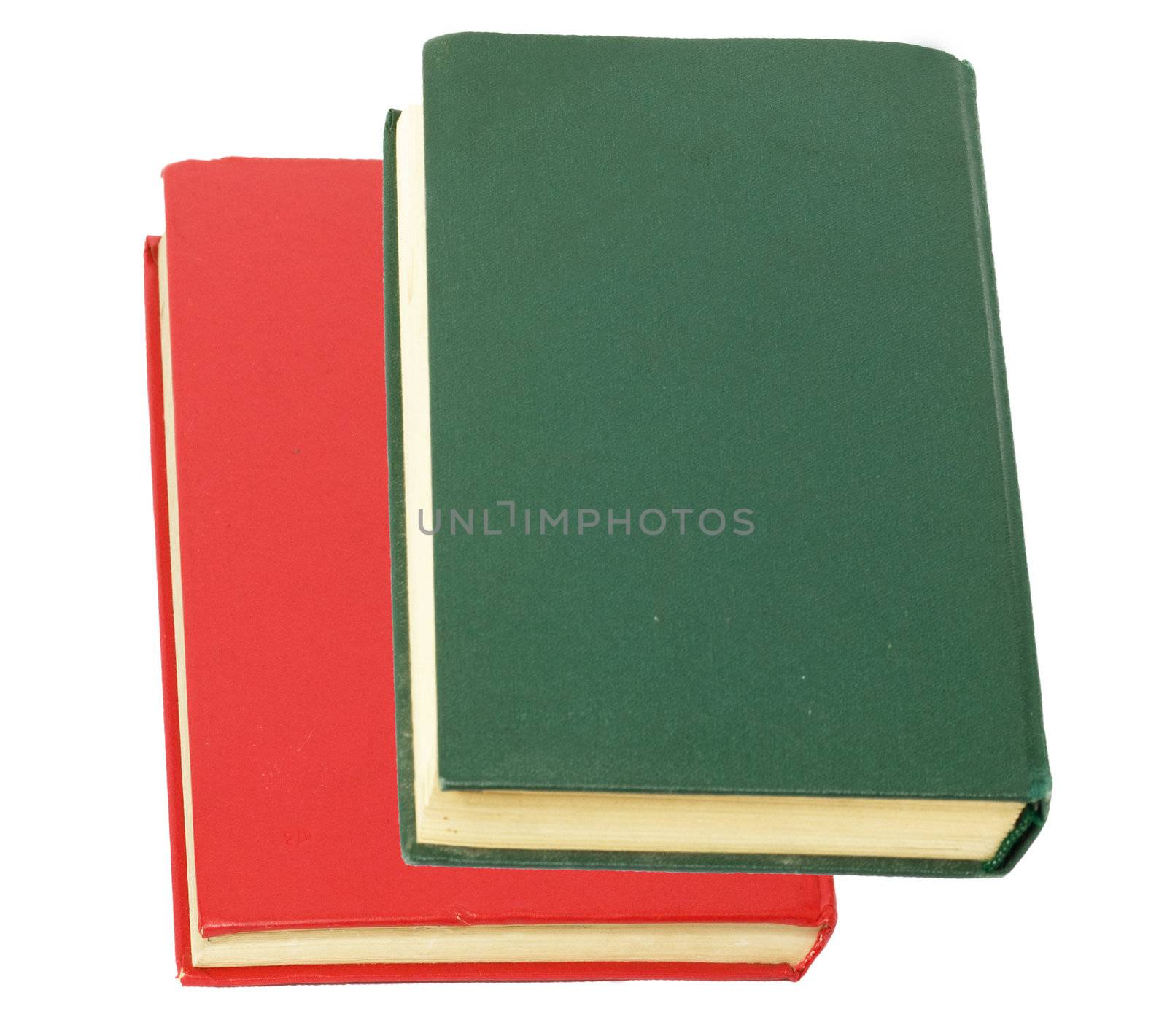 green book and red book on white background  by schankz