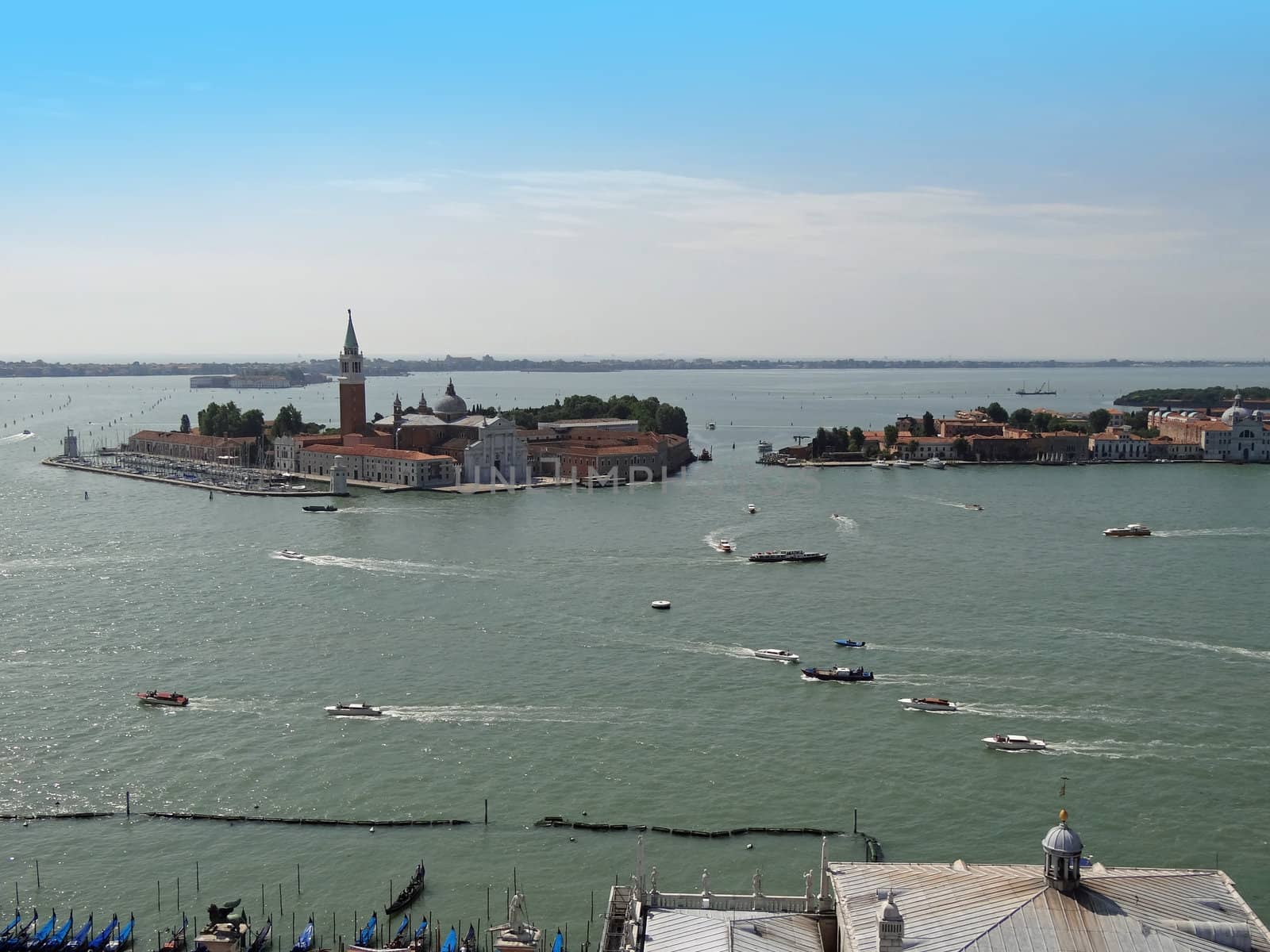 aerial view from Campanile's tower on St Mark square