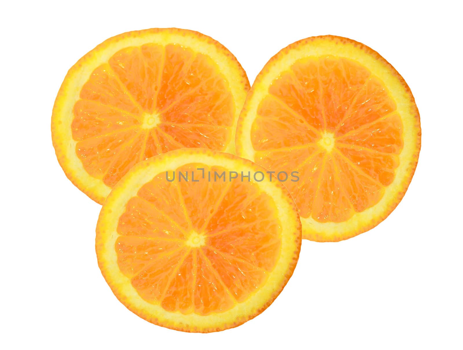 Slice of orange. isolated on white. 