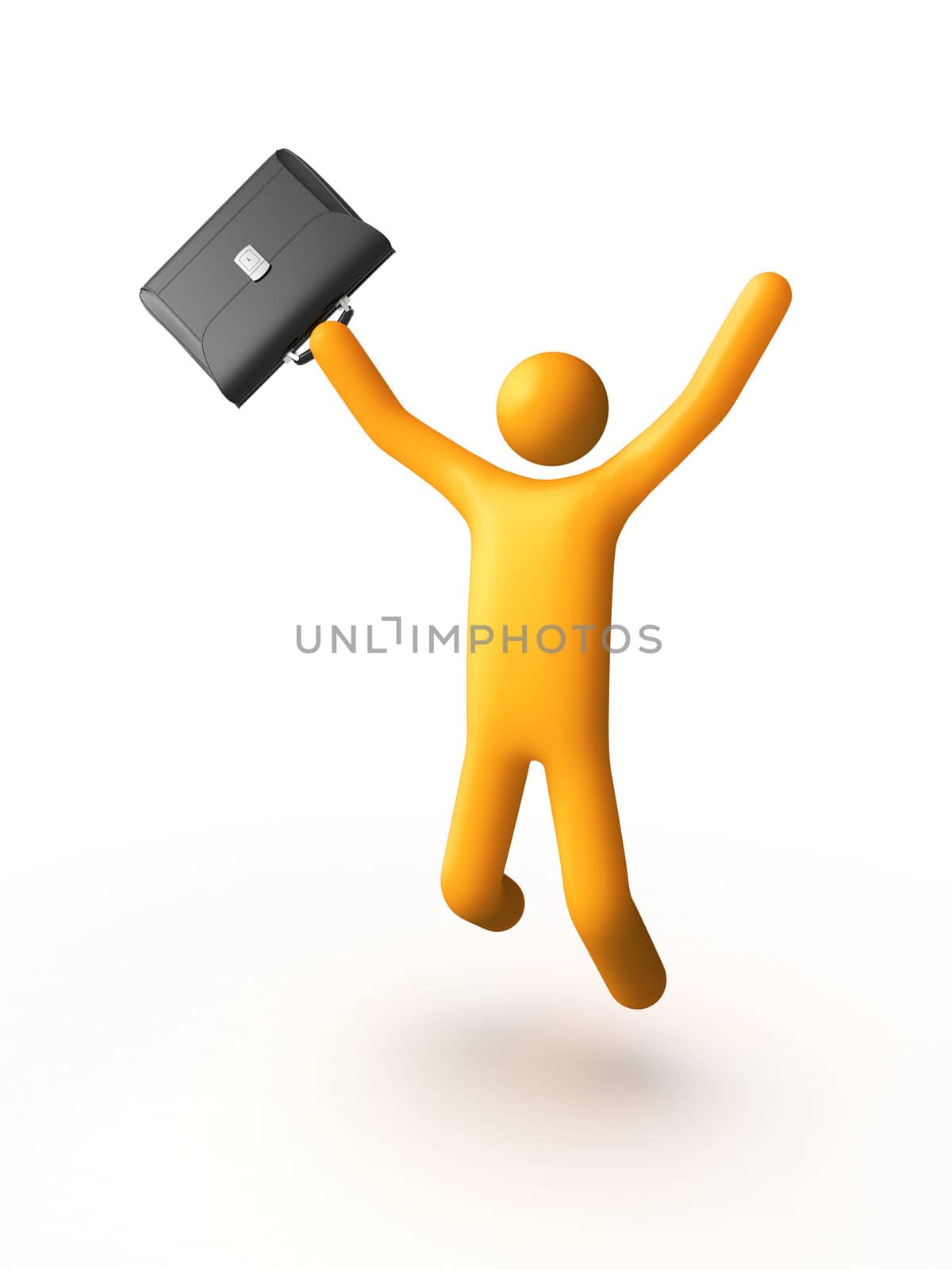 Businessmen jumping. clipping path included.