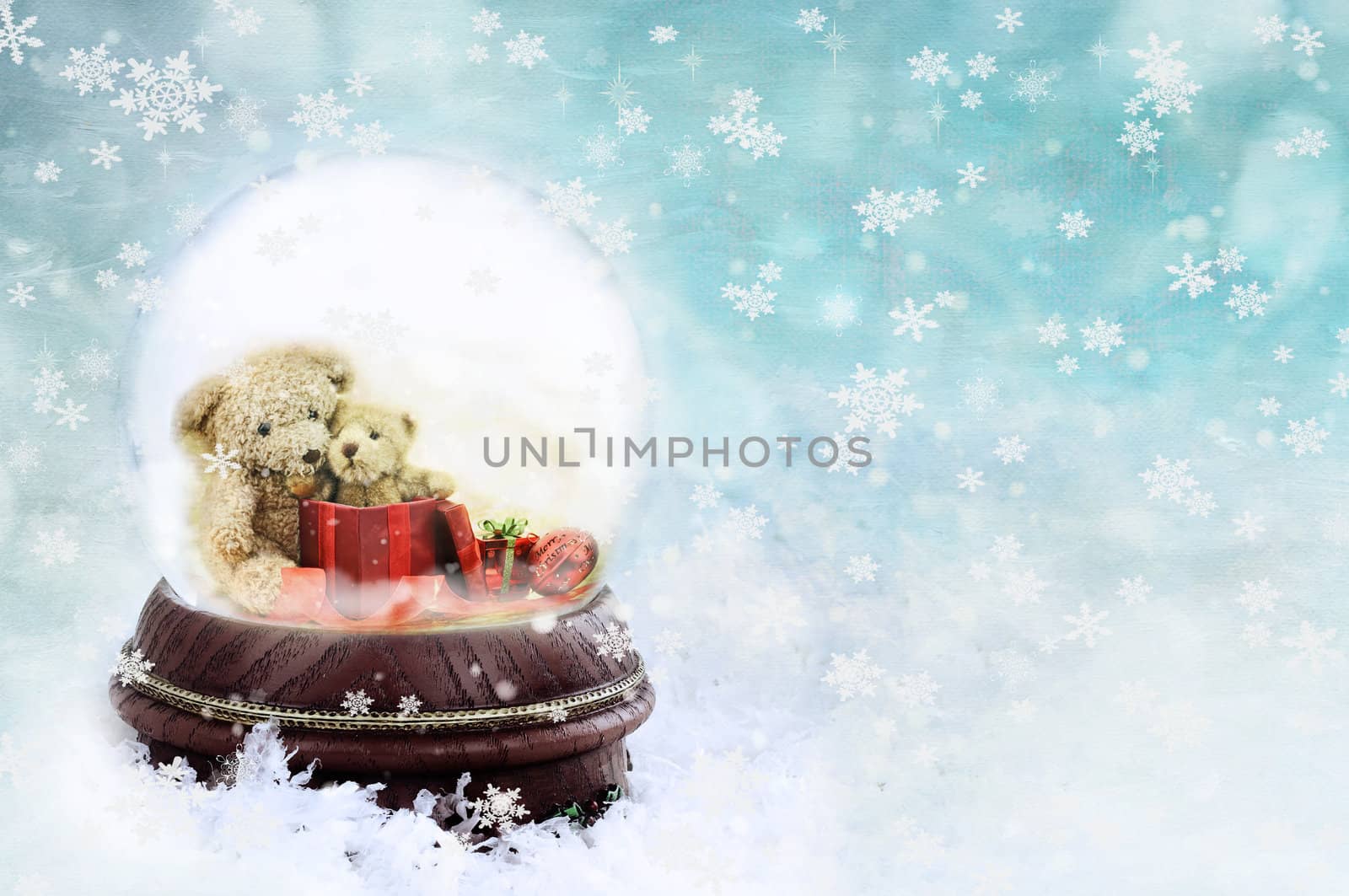 Teddies in a Snow Globe  by StephanieFrey