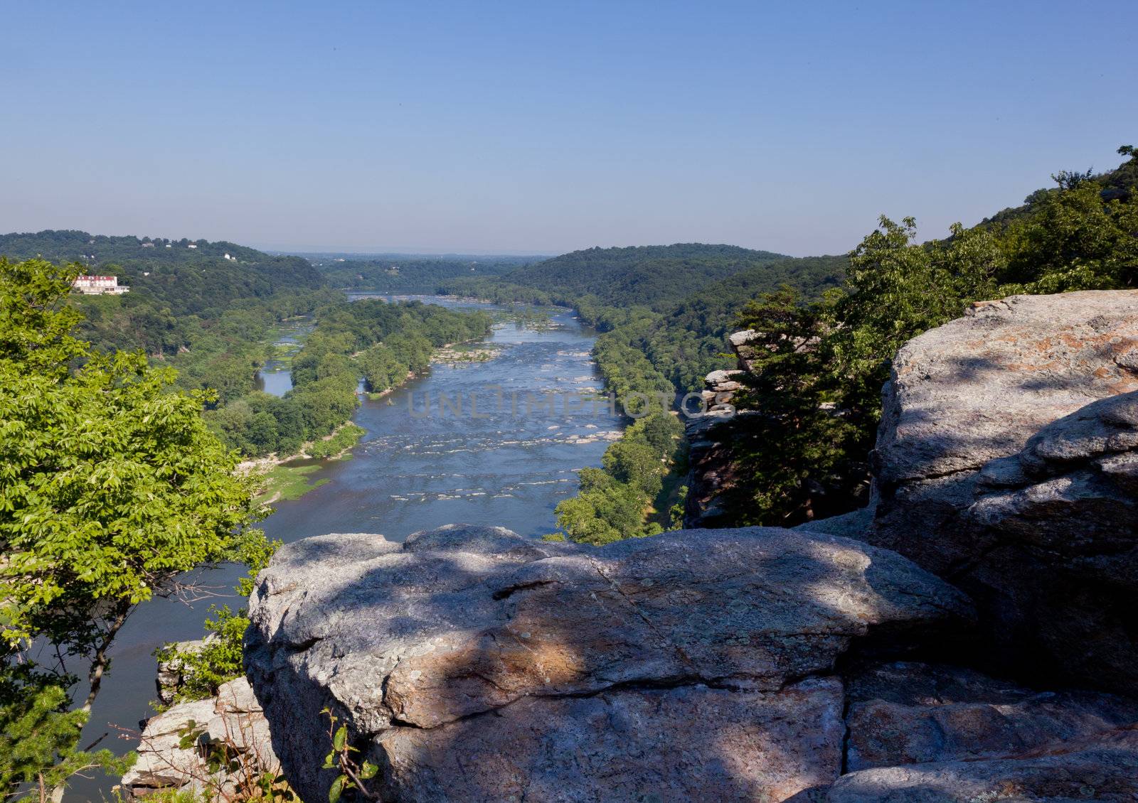 Potomac river from the overlook at Maryland Heights by the town of Harpers Ferry