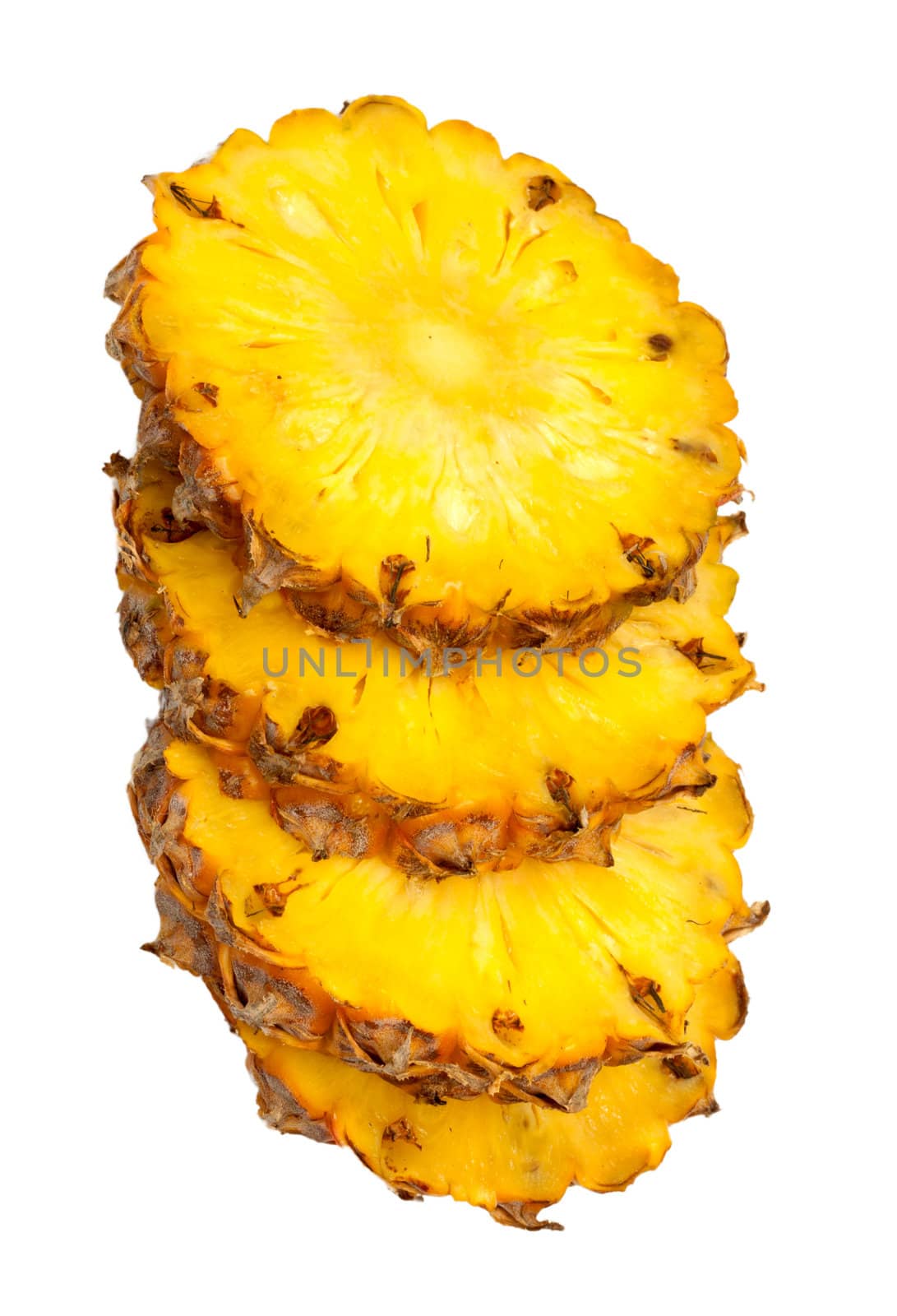 fresh slice pineapple isolated on white background 
