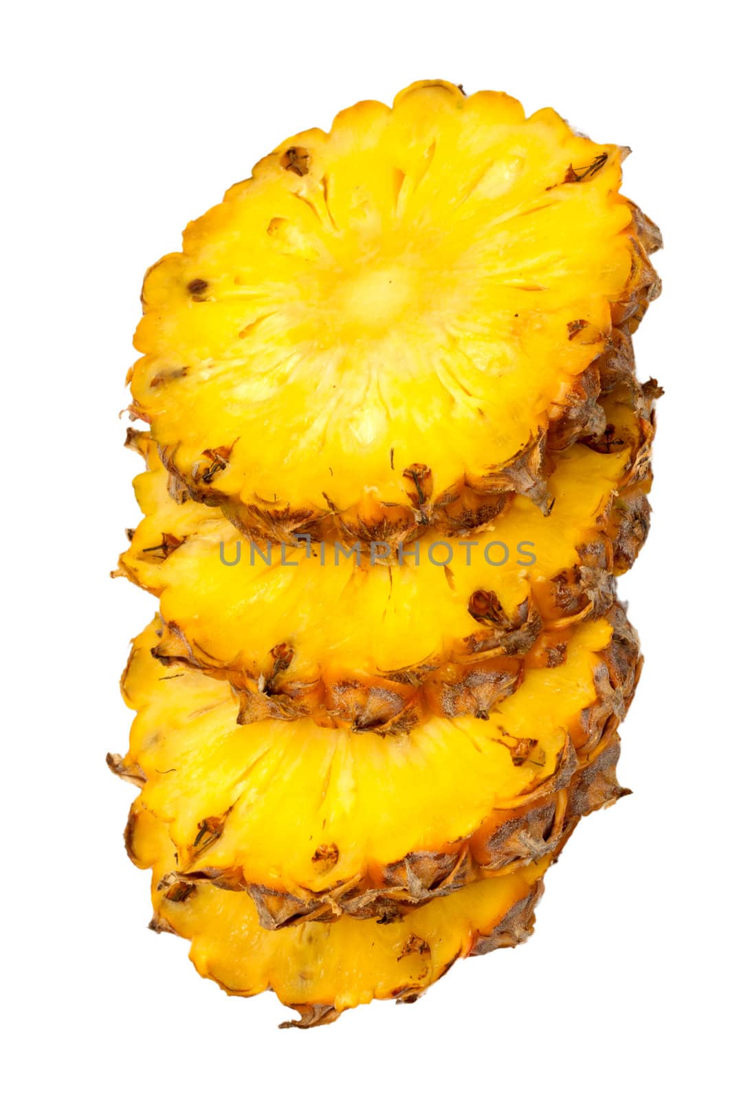 fresh slice pineapple isolated on white background 