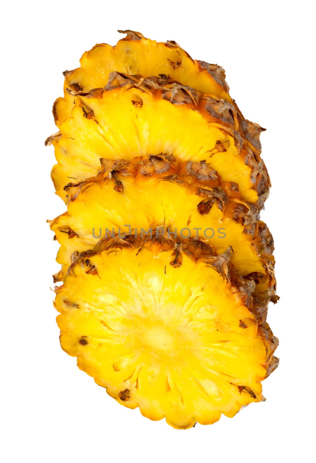 fresh slice pineapple isolated on white background 