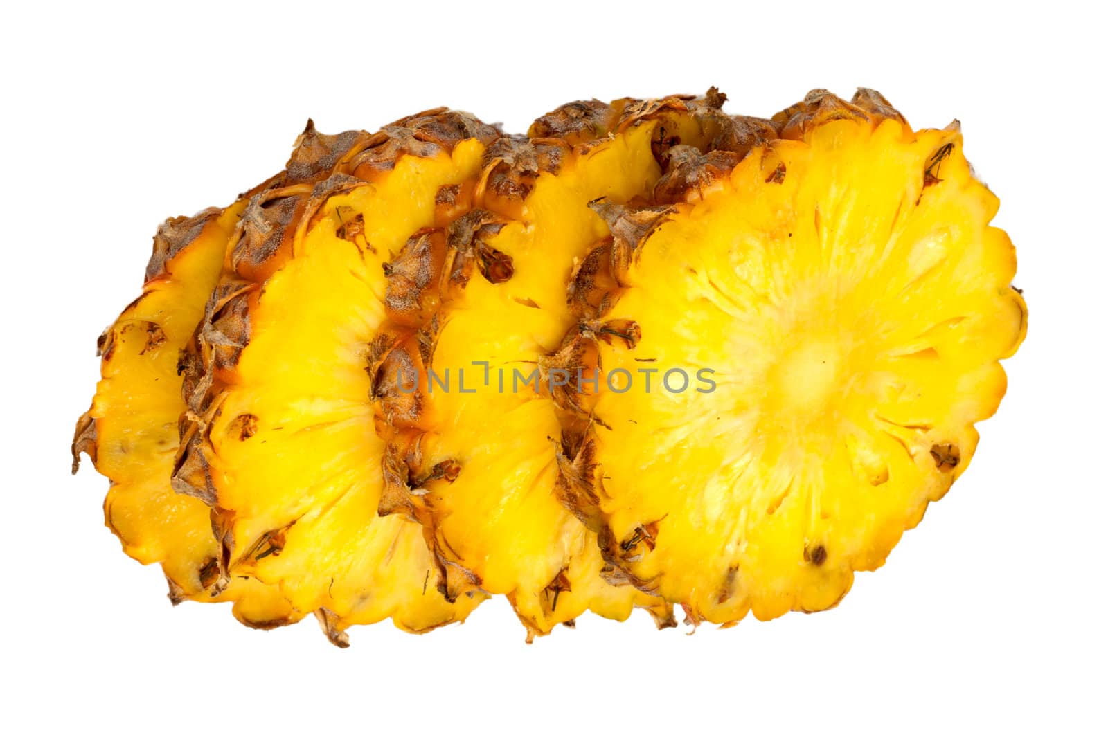 fresh slice pineapple isolated on white background 
