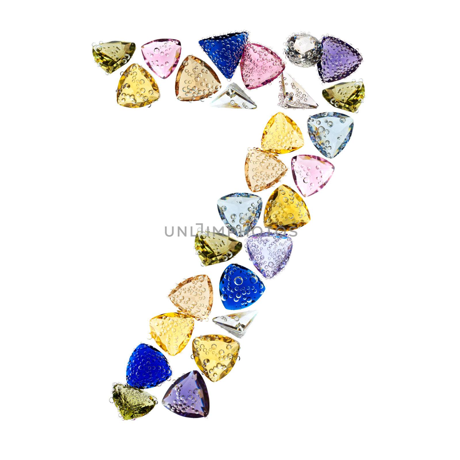 Gemstones numbers collection, figure 7. Isolated on white backgr by pashabo