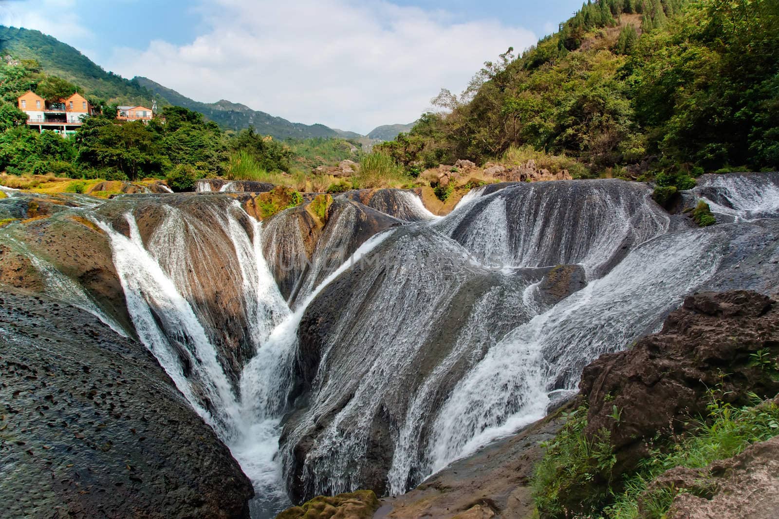 Silver pendant Lake Falls - was taken in China's Guizhou Huangguoshu